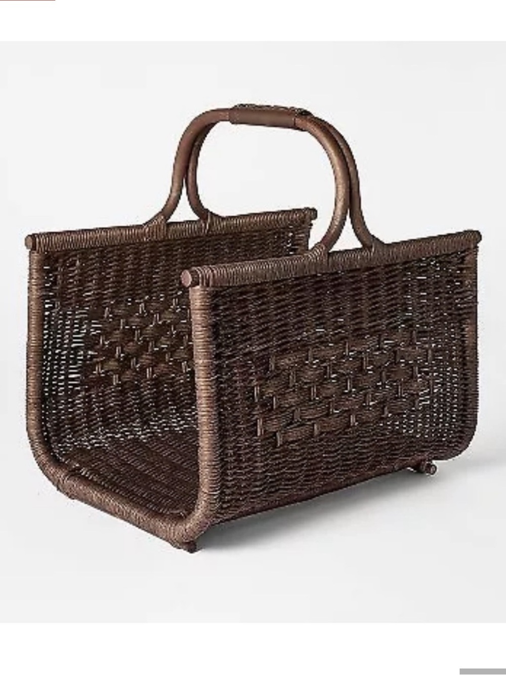 Threshold Studio McGee Woven Rattan Handled Log Holder